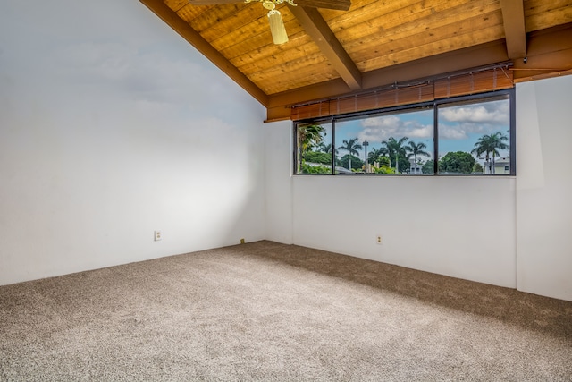 68-3840 Lua Kula St Unit D201, Waikoloa, HI 96738 - spare room featuring carpet, wood ceiling, and a ceiling fan