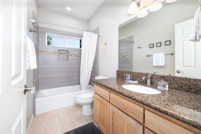 71-1876 Puu Lani Loop, Kailua-Kona, HI 96740 - bathroom featuring toilet, shower / bath combo, vanity, and tile patterned flooring