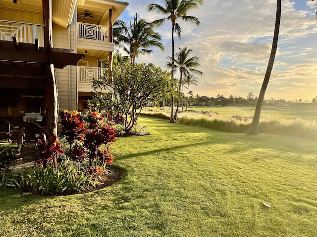 68-180 Waikoloa Beach Dr Unit P4, Waikoloa, HI 96738 - view of green lawn with a balcony and golf course view