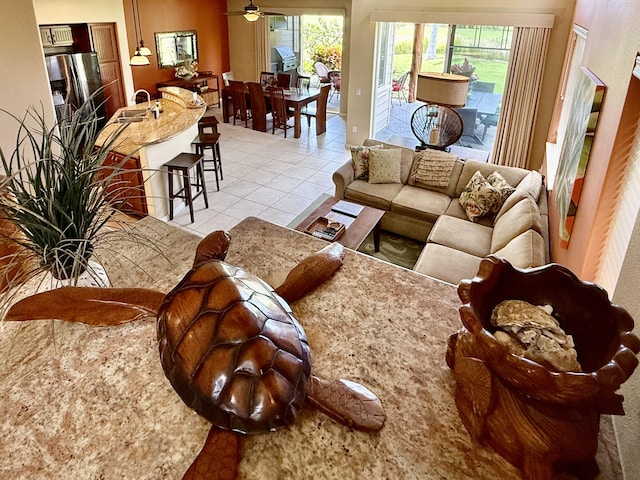 68-180 Waikoloa Beach Dr Unit P4, Waikoloa, HI 96738 - living room featuring plenty of natural light and light tile patterned flooring