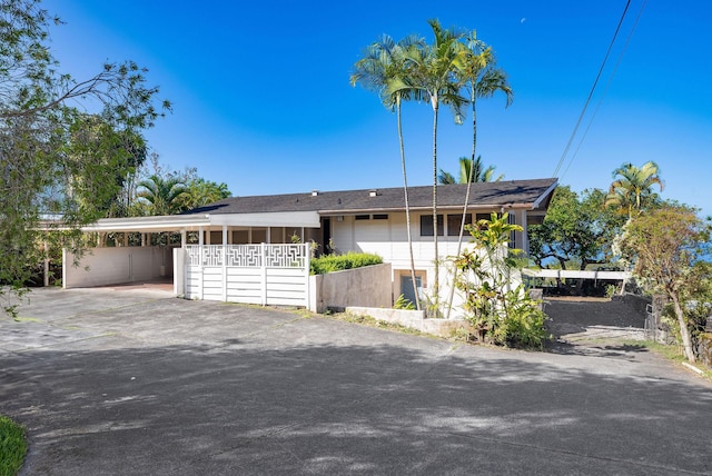 81-6267 Piko Rd, Captain Cook, HI 96704 - view of front of home with asphalt driveway and an attached carport