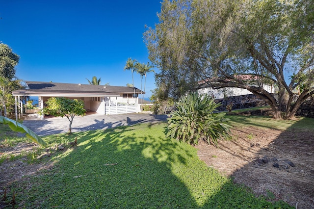 81-6267 Piko Rd, Captain Cook, HI 96704 - view of green lawn with a porch and stairway