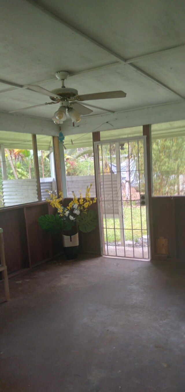 14-3431 Seadrift Rd, Pahoa, HI 96778 - sunroom / solarium featuring a ceiling fan and plenty of natural light