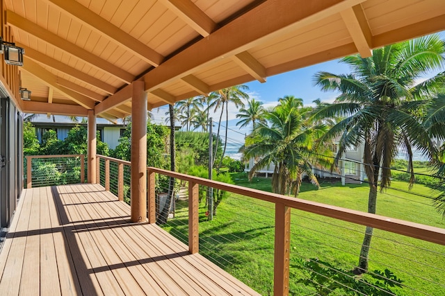 5-7084 Kuhio Hwy, Hanalei, HI 96714 - deck with a yard