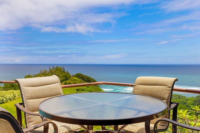 4228-L Waiakalua St Unit B & C, Kilauea, HI 96754 - balcony featuring a water view and outdoor dining space