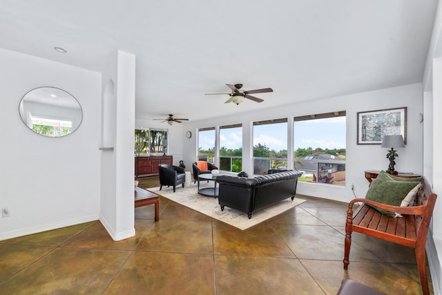 68-1884 Kaupapa Pl, Waikoloa, HI 96738 - living room with baseboards and ceiling fan