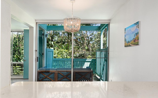 188 Hale St Unit 3C, Hilo, HI 96720 - dining space with a chandelier
