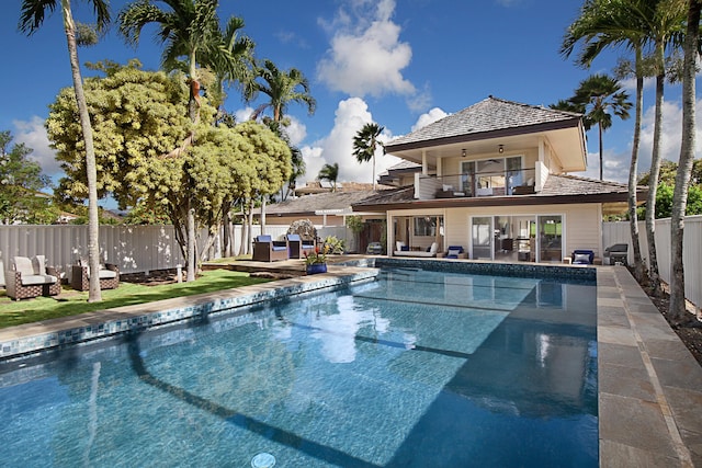 2750 Milo Hae Lp, Koloa, HI 96756 - view of pool featuring a fenced backyard, a patio area, and an outdoor living space