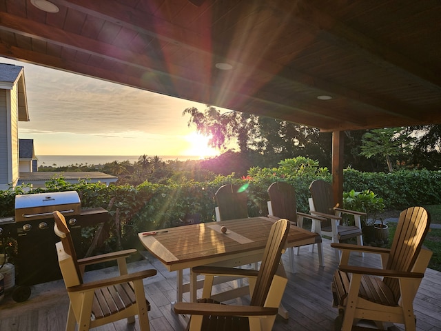 76-206 Kealoha St Unit 2A, Kailua-Kona, HI 96740 - deck featuring outdoor dining space and a grill