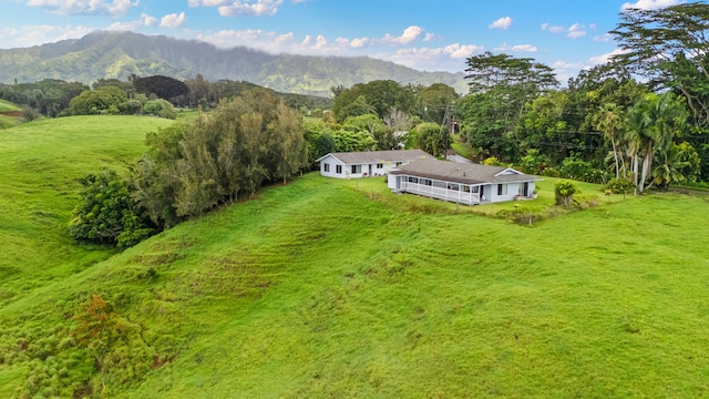 6395 Olohena Rd, Kapaa, HI 96746 - view from above of property with a mountain backdrop