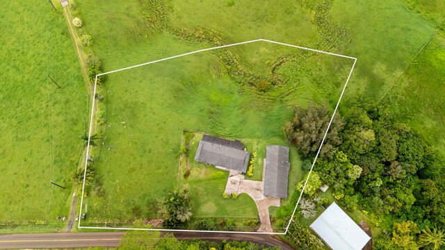 6395 Olohena Rd, Kapaa, HI 96746 - aerial overview of property's location featuring property parcel outlined