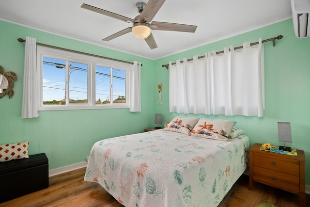 5587 Kawaihau Rd, Kapaa, HI 96746 - bedroom featuring wood finished floors, ceiling fan, and baseboards