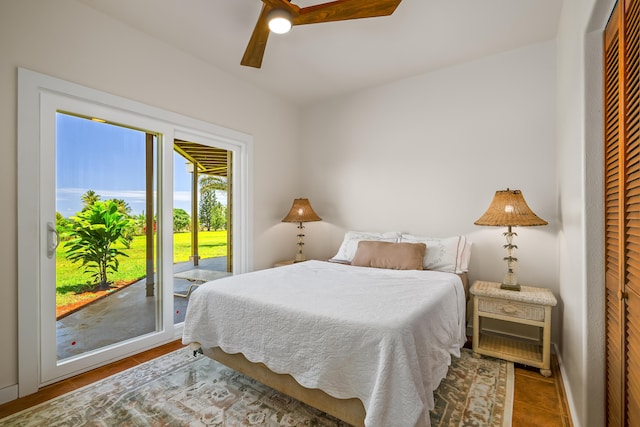 5421-C Kalalea View Dr, Anahola, HI 96703 - bedroom featuring access to exterior and a ceiling fan