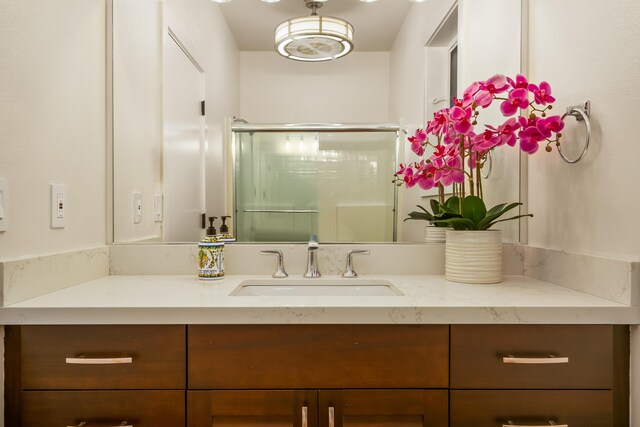 5421-C Kalalea View Dr, Anahola, HI 96703 - bathroom with vanity and a shower with shower door