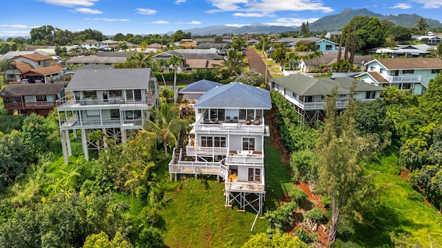 5366 Kumole St, Kapaa, HI 96746 - aerial perspective of suburban area featuring a mountain backdrop