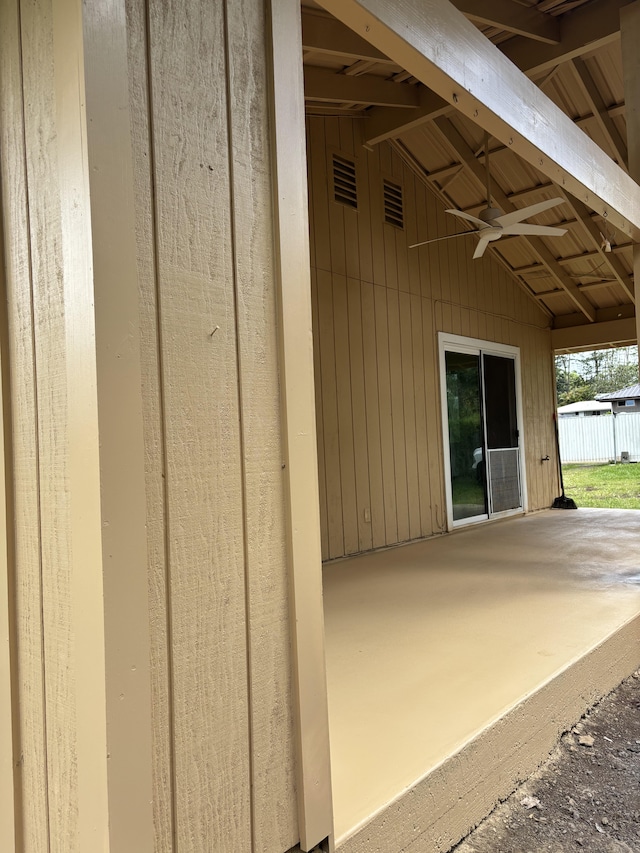 16-2157 Emerald Dr, Pahoa, HI 96778 - entrance to property with a patio area and ceiling fan