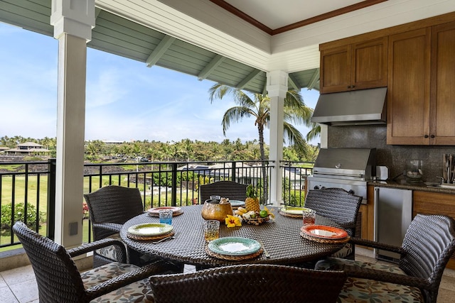 69-1000 Kolea Kai Cir Unit 3C, Waikoloa, HI 96738 - balcony with a grill and a sink