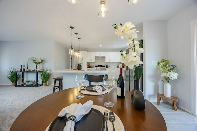 15-1791 4th Ave, Keaau, HI 96749 - dining room with baseboards, light colored carpet, and recessed lighting
