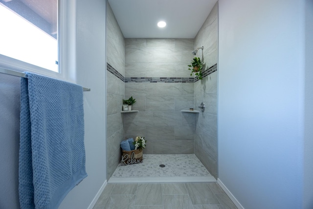 15-1791 4th Ave, Keaau, HI 96749 - full bathroom featuring a tile shower, baseboards, and recessed lighting