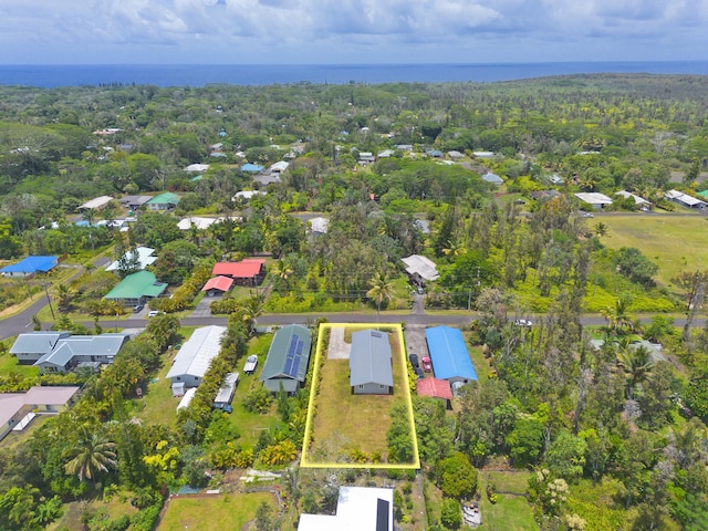 15-2804 Maikoiko St, Pahoa, HI 96778 - aerial overview of property's location featuring property boundaries highlighted and a large body of water