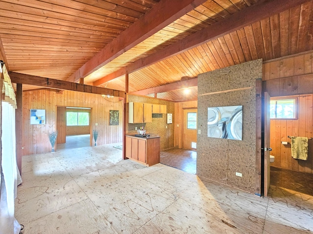 13-3403 Kumakahi St, Pahoa, HI 96778 - kitchen with open floor plan and wood walls