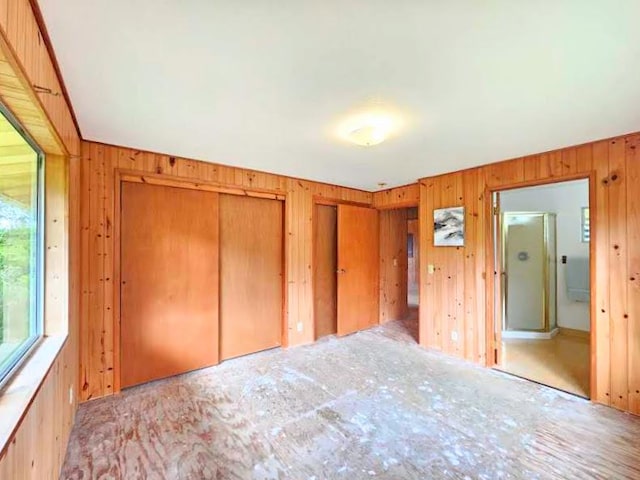 13-3403 Kumakahi St, Pahoa, HI 96778 - unfurnished bedroom with wood walls and multiple closets