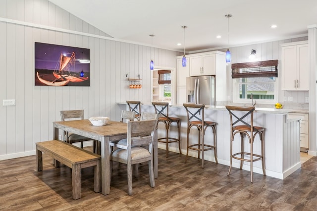 2650 Halalu St, Koloa, HI 96756 - dining space with dark wood-style flooring, recessed lighting, and baseboards
