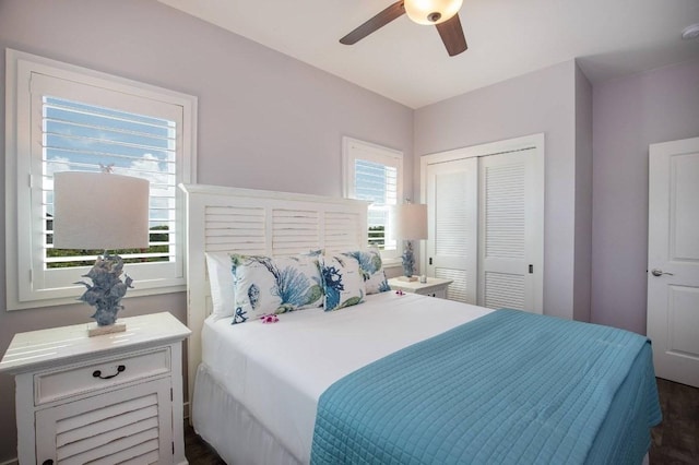 2650 Halalu St, Koloa, HI 96756 - bedroom with a closet and ceiling fan