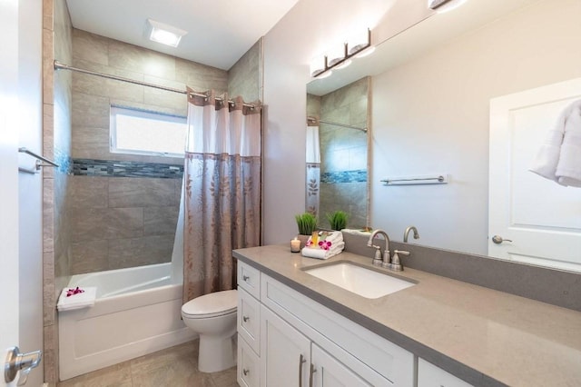 2650 Halalu St, Koloa, HI 96756 - full bath with vanity, toilet, shower / bathtub combination with curtain, and tile patterned floors