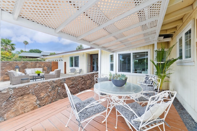 68-1884 Eha Ko Pl, Waikoloa, HI 96738 - wooden terrace with an outdoor living space and outdoor dining space