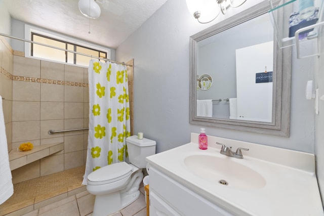 68-1884 Eha Ko Pl, Waikoloa, HI 96738 - bathroom with vanity, toilet, tiled shower, and tile patterned flooring