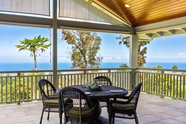 73-4566 Kukuki St, Kailua-Kona, HI 96740 - view of patio / terrace with a water view and outdoor dining area