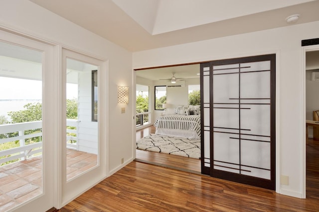 724-B Wainaku St, Hilo, HI 96720 - doorway featuring wood finished floors and a ceiling fan