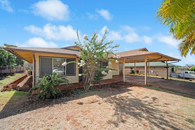 522 Aewa St, Eleele, HI 96705 - view of front of property featuring a carport and driveway