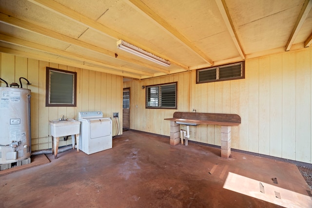 522 Aewa St, Eleele, HI 96705 - view of patio with washer / clothes dryer and water heater