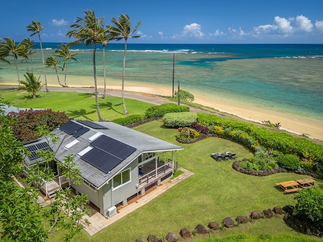 4059 Anini Rd, Kilauea, HI 96754 - drone / aerial view of waterfront with a beach