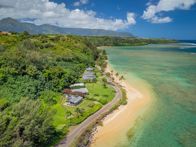 4059 Anini Rd, Kilauea, HI 96754 - aerial view of a water and mountain view and a heavily wooded area