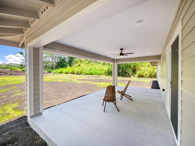 15-2047 9th Ave, Keaau, HI 96749 - view of patio / terrace with ceiling fan