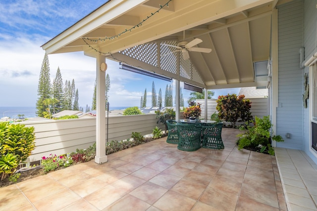 75-252 Nani Kailua Dr Unit 23, Kailua-Kona, HI 96740 - view of patio / terrace with a ceiling fan and outdoor dining space