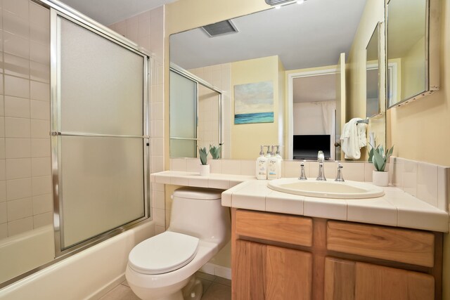 4330 Kauai Beach Dr Unit E5, Lihue, HI 96766 - full bath with vanity, enclosed tub / shower combo, and tile patterned flooring