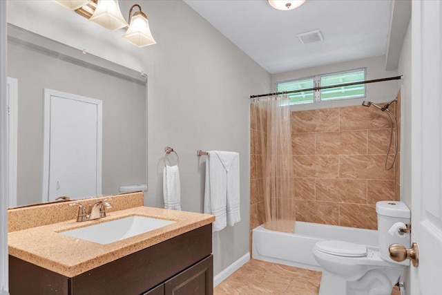 14-882 Kehau Rd, Pahoa, HI 96778 - bathroom featuring toilet, vanity, shower / tub combo with curtain, and baseboards