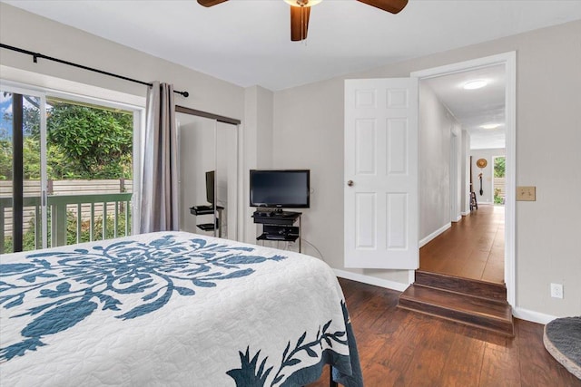 14-882 Kehau Rd, Pahoa, HI 96778 - bedroom featuring multiple windows, dark wood-style flooring, and baseboards