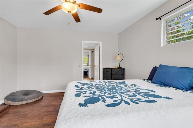 14-882 Kehau Rd, Pahoa, HI 96778 - bedroom featuring wood finished floors, baseboards, and ceiling fan