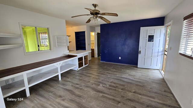 3215-C Wawae Rd, Kalaheo, HI 96741 - interior space featuring ceiling fan and wood finished floors