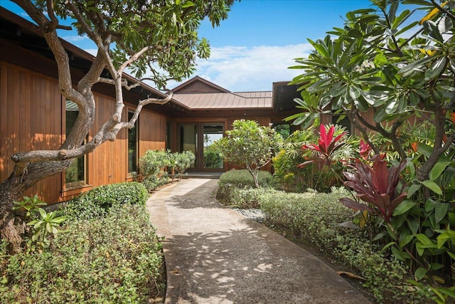 73-6244 Alani Loop Unit 10, Kailua-Kona, HI 96740 - doorway to property with french doors, metal roof, and a standing seam roof