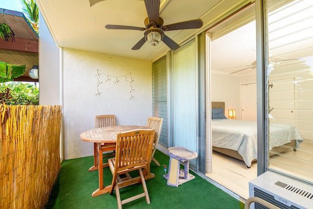 69-1647 Puako Beach Dr Unit 105, Kamuela, HI 96743 - balcony with ceiling fan