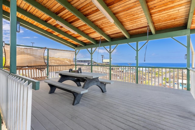 88-1506 Ewalu Ave, Captain Cook, HI 96704 - deck with view of water and beach