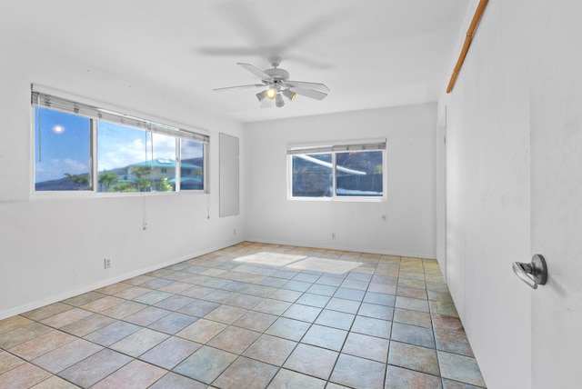 88-1506 Ewalu Ave, Captain Cook, HI 96704 - empty room featuring ceiling fan, light tile patterned flooring, and baseboards