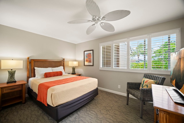 4-1250 Kuhio Hwy Unit H105, Kapaa, HI 96746 - carpeted bedroom featuring baseboards and a ceiling fan