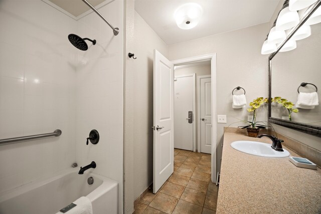 4-1250 Kuhio Hwy Unit H105, Kapaa, HI 96746 - bathroom featuring shower / washtub combination, vanity, and stone finish floors